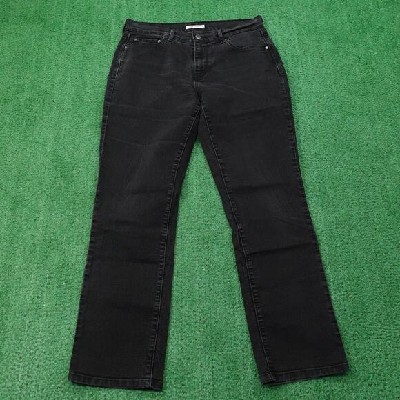 Levi's Denim - Levis‎ 505 Jeans Womens 29 Black Straight Leg Stretch Denim Mid Rise Classic